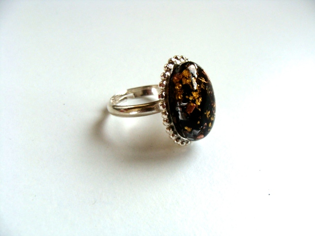 Bague orgonite shungite en argent 925 Sevellia